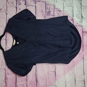 REBECCA TAYLOR 100% SILK CHEETAH LEOPARD PRINT DEEP NAVY FLUTTER SLEEVE BLOUSE 2